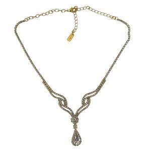 Christina Collection NWOT - Womens Gold Toned and Crystal Necklace